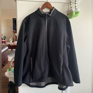 Lands' End Men's Black and Grey Pullover Zip Jacket